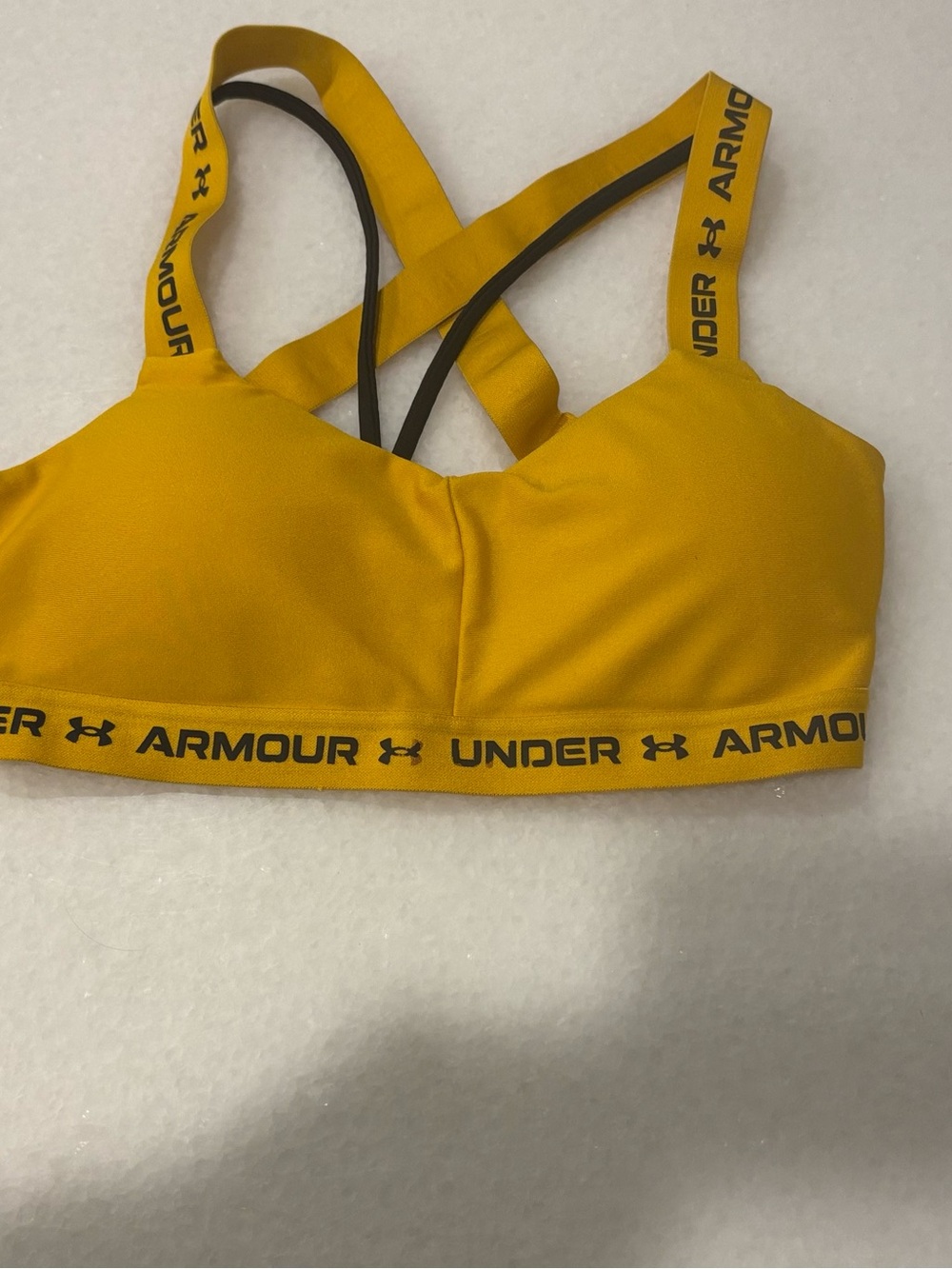 Under Armour Yellow Crossback Women's Swim Bikini Top